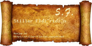 Stiller Flórián névjegykártya